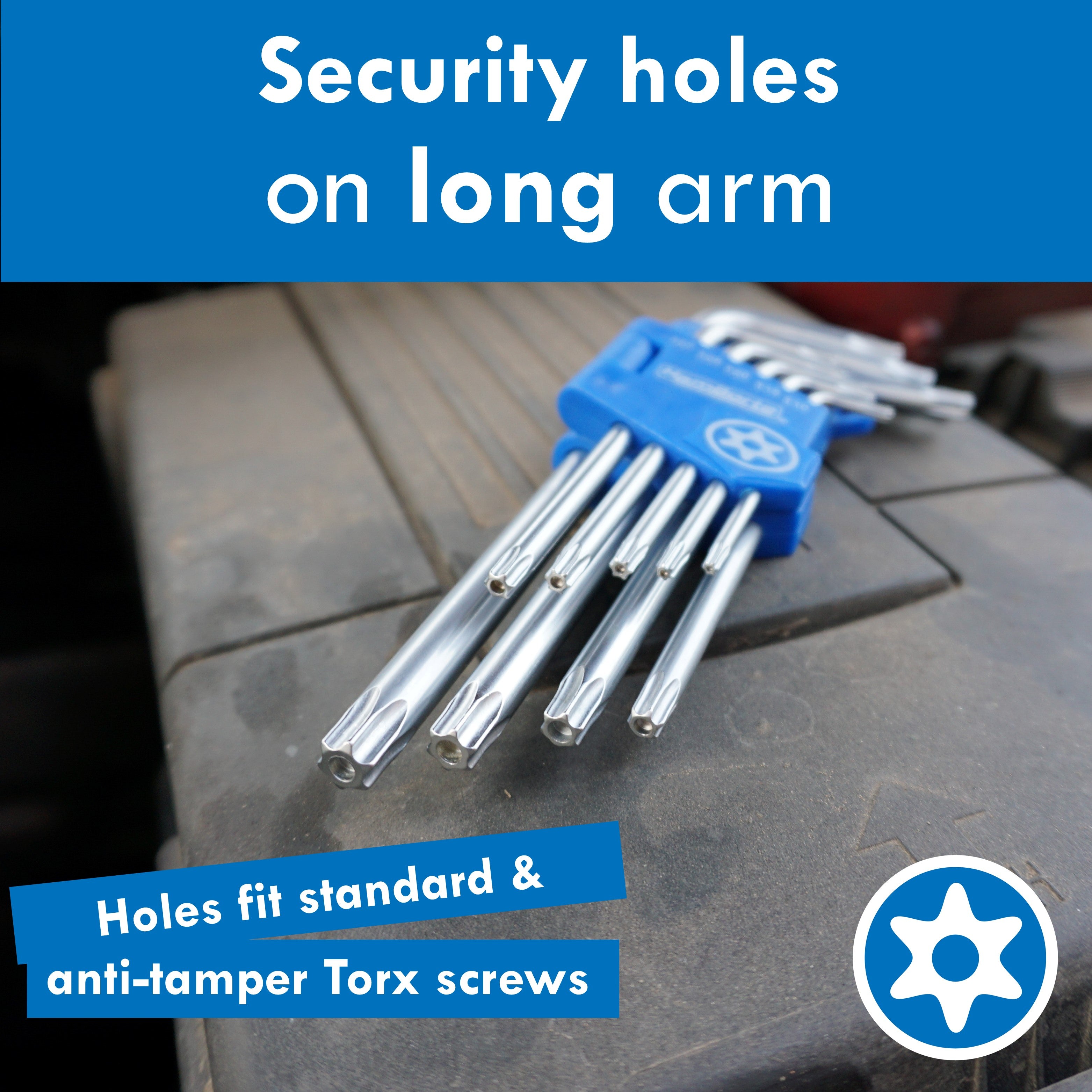 HemBorta Torx Key Set has star holes on long arm