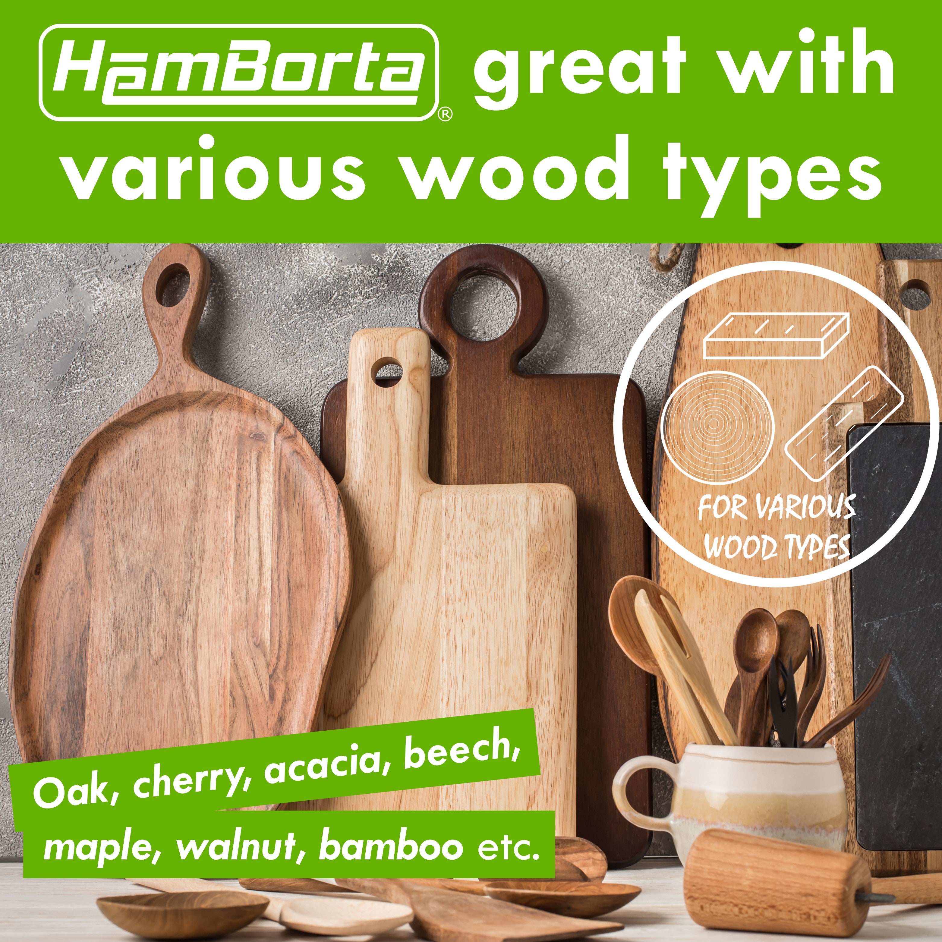 HemBorta Chopping Board Oil is great with various wood types