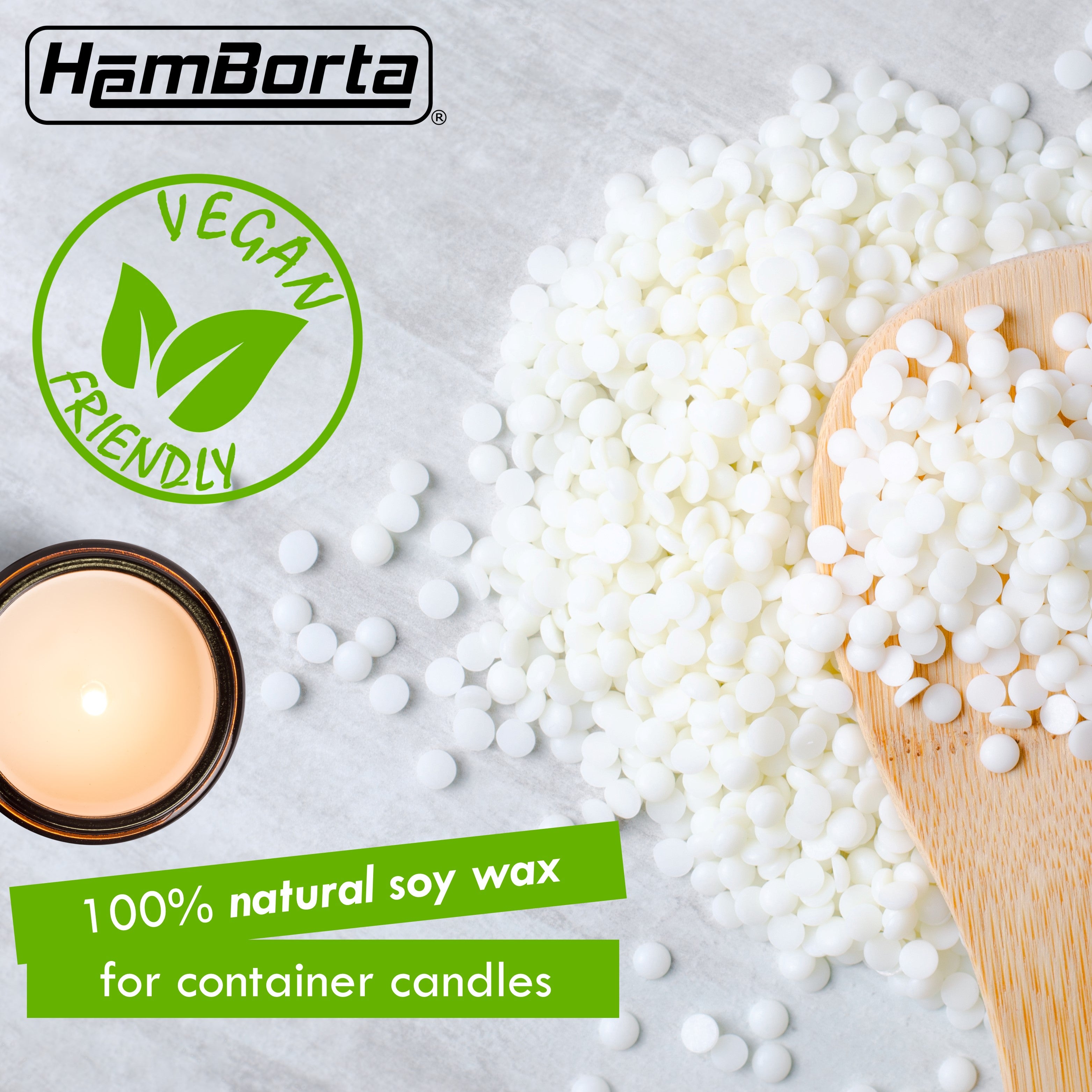 HemBorta natural soy wax for container candlesWax