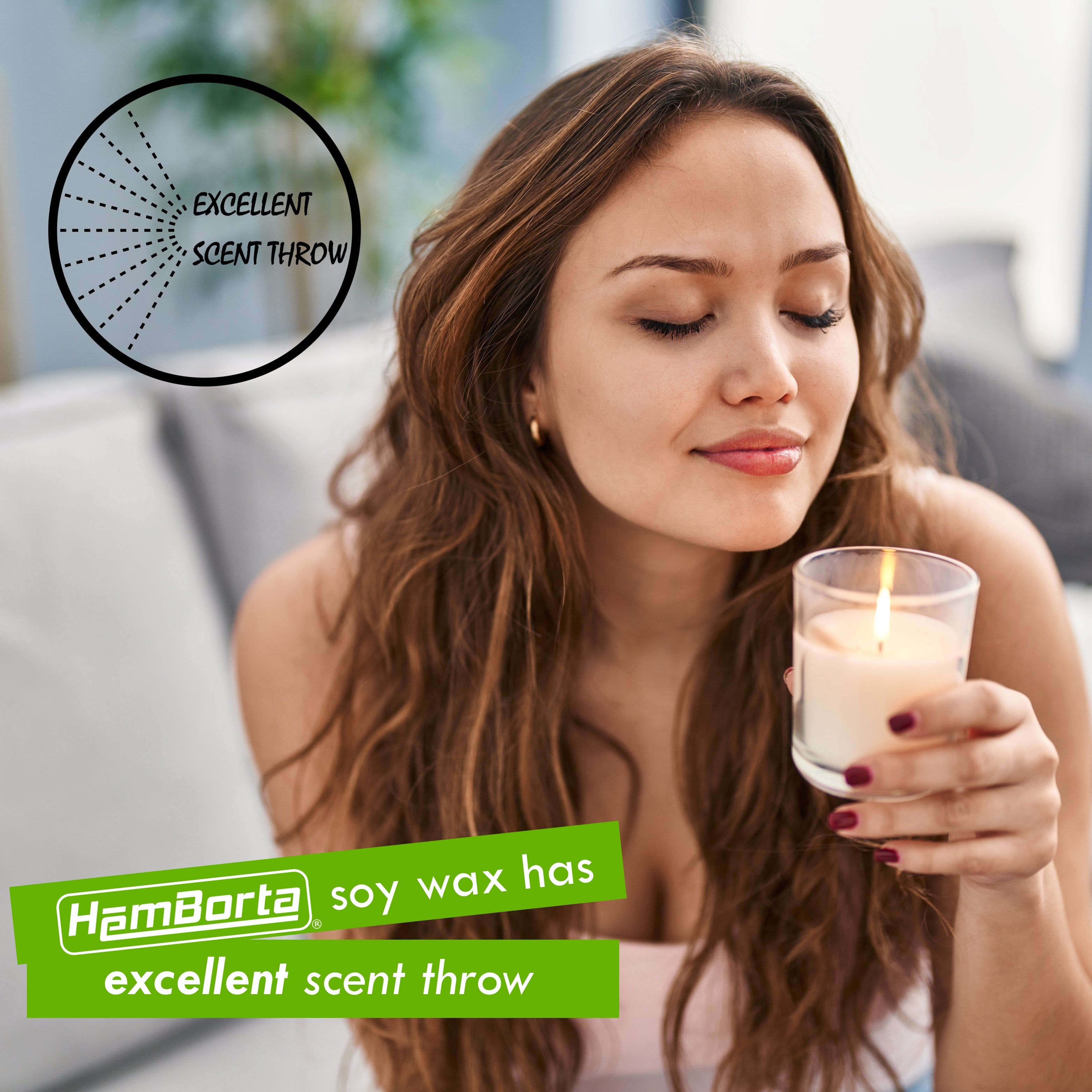 HemBorta soy wax has excellent scent throw