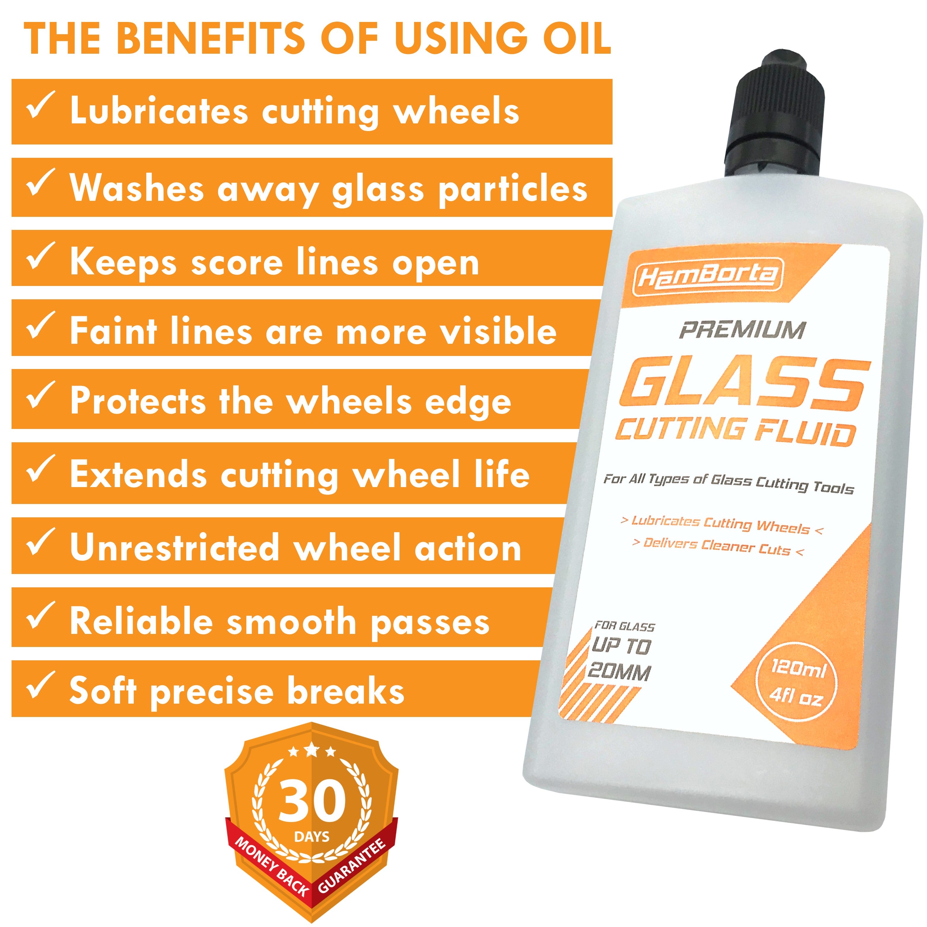 EDSRDUS Glass Cutting Oil for Cutting Glass, Stained Glass, Glass Bottles  with precision top Suitable for All Glass Cutting Tools 4OZ